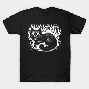 Purr Evil Heavy Metal Satanic Cat T-Shirt